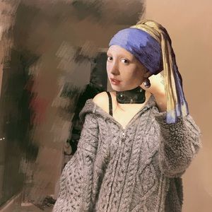 Hoodie zipper fur cardigan